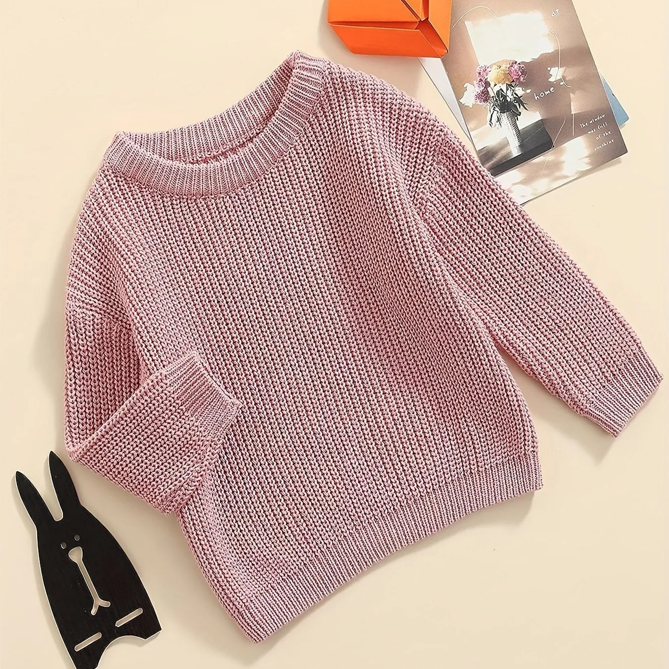 Cozy Girls Knitted Pullover Sweater - Fashionable Loose Fit for Toddler & Baby Blouse - Perfect Casual Wear for Little Girls