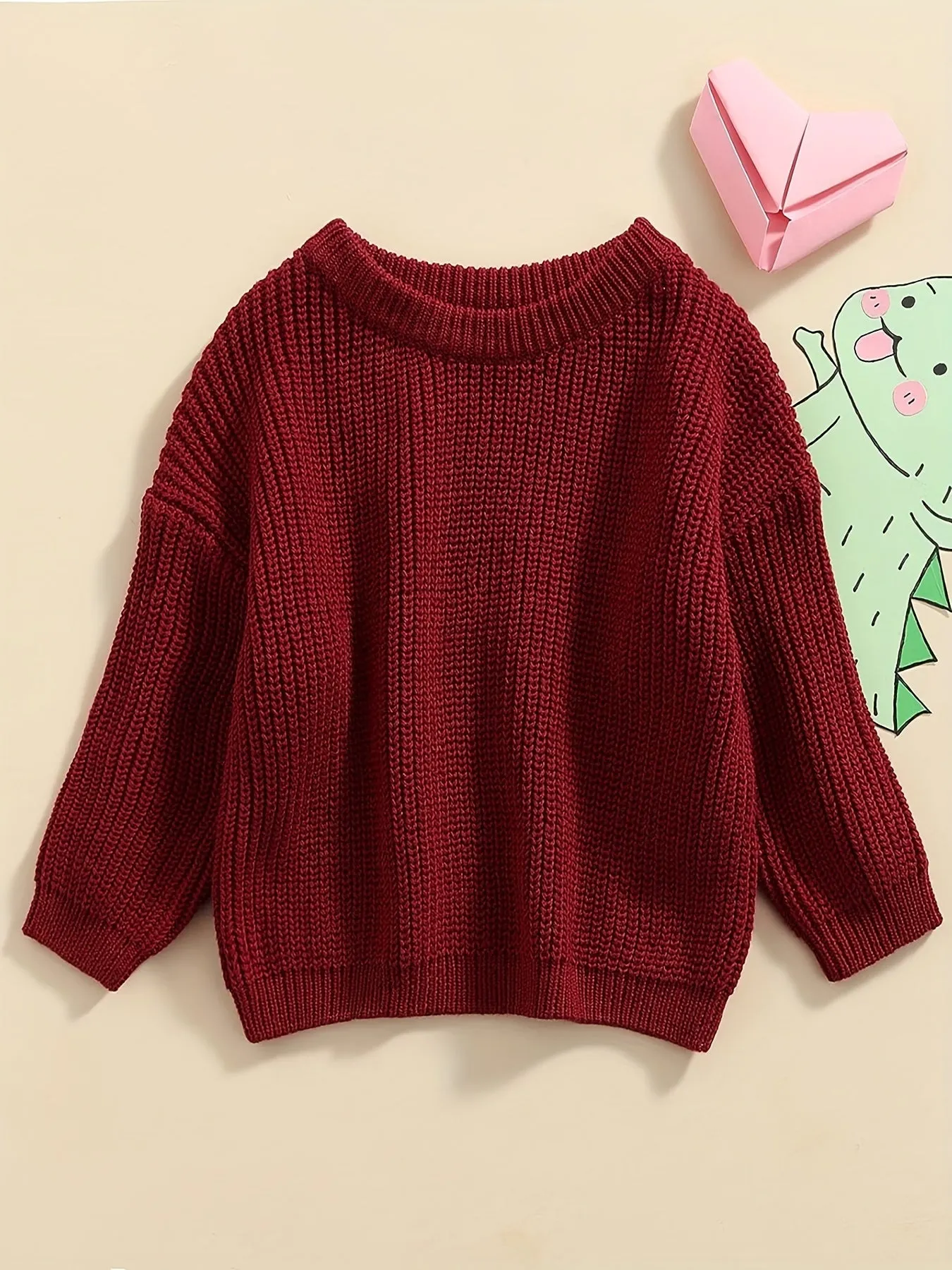 Cozy Girls Knitted Pullover Sweater - Fashionable Loose Fit for Toddler & Baby Blouse - Perfect Casual Wear for Little Girls