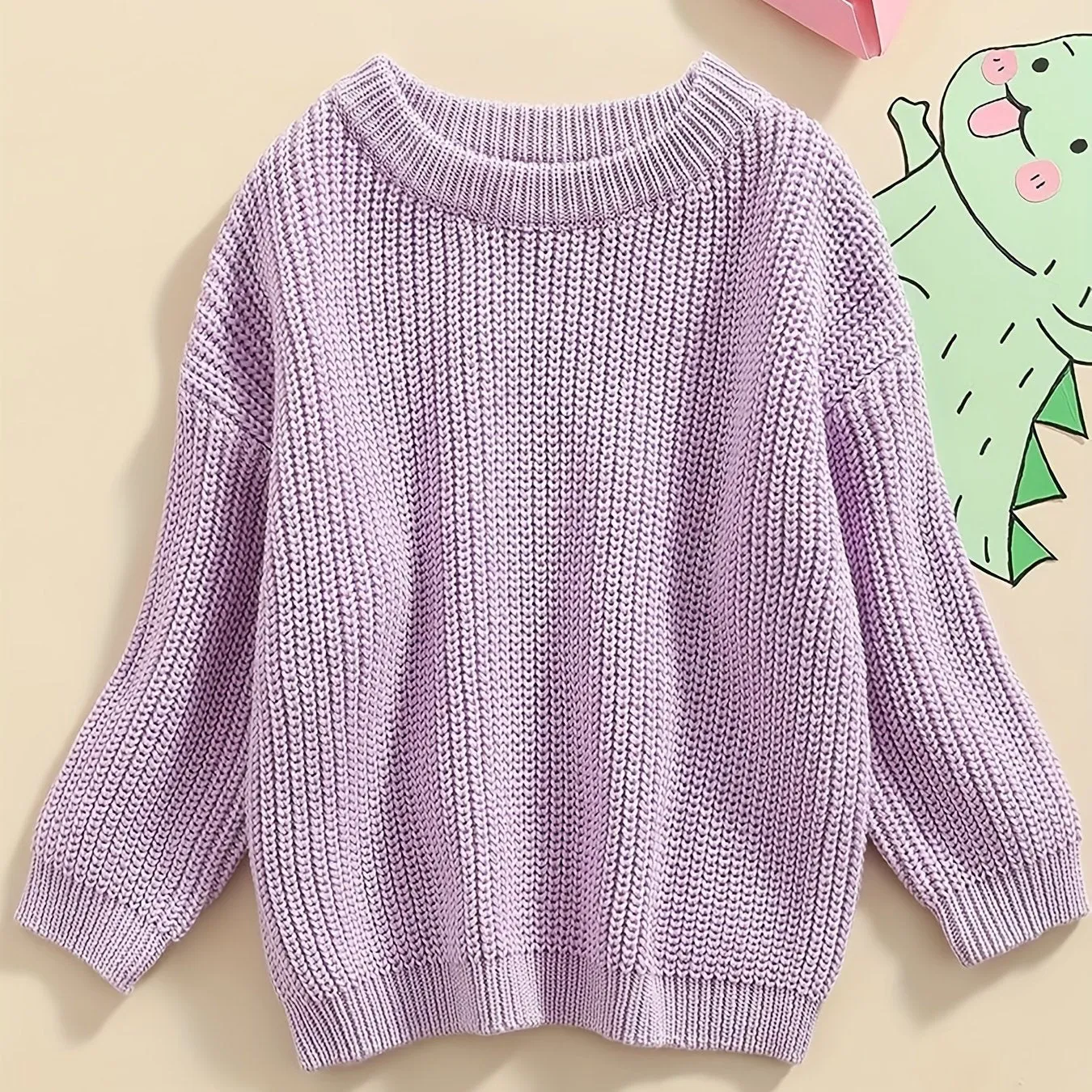 Cozy Girls Knitted Pullover Sweater - Fashionable Loose Fit for Toddler & Baby Blouse - Perfect Casual Wear for Little Girls