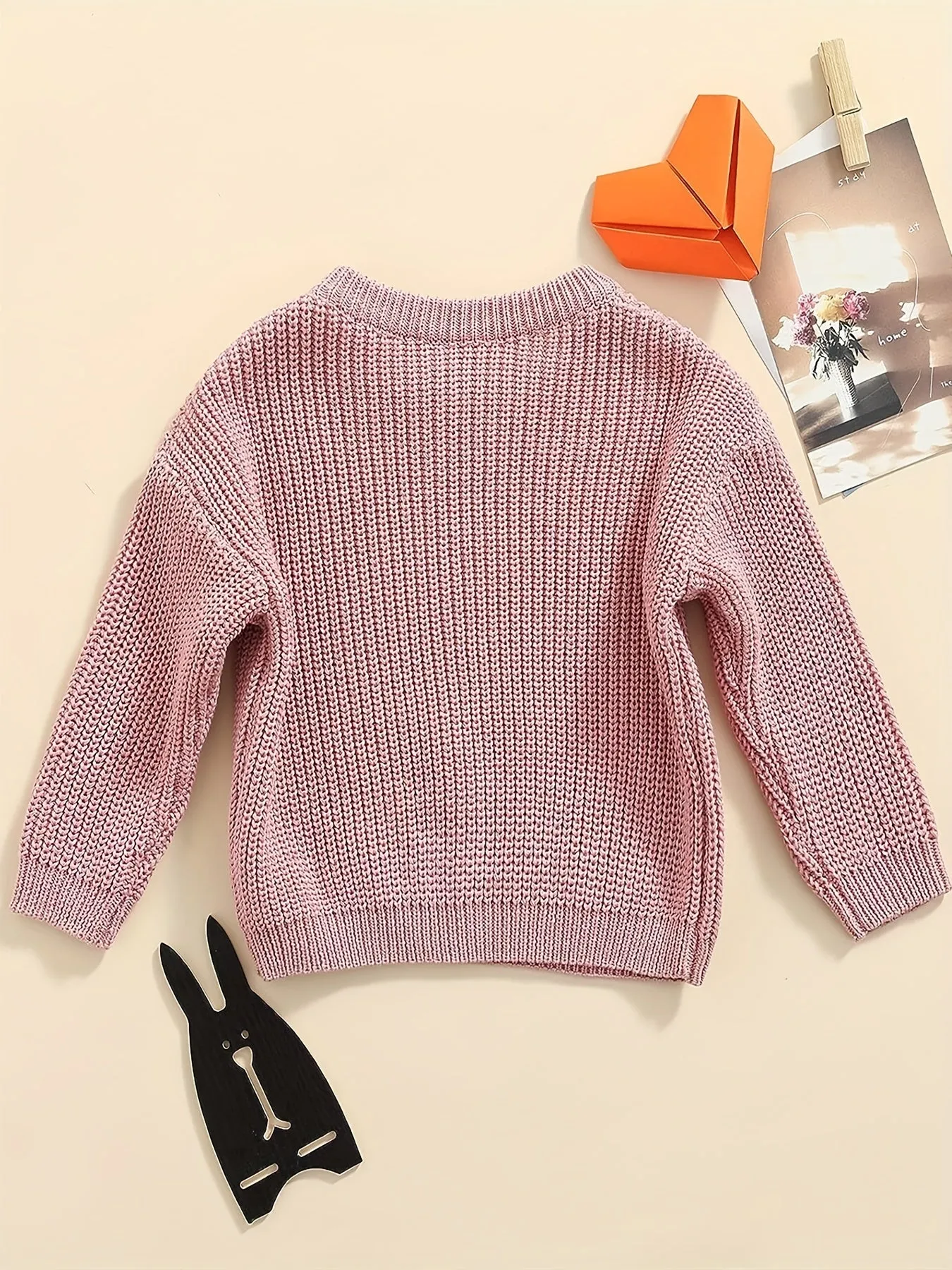 Cozy Girls Knitted Pullover Sweater - Fashionable Loose Fit for Toddler & Baby Blouse - Perfect Casual Wear for Little Girls