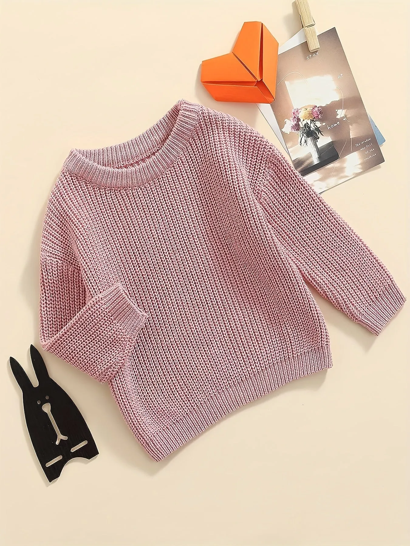 Cozy Girls Knitted Pullover Sweater - Fashionable Loose Fit for Toddler & Baby Blouse - Perfect Casual Wear for Little Girls