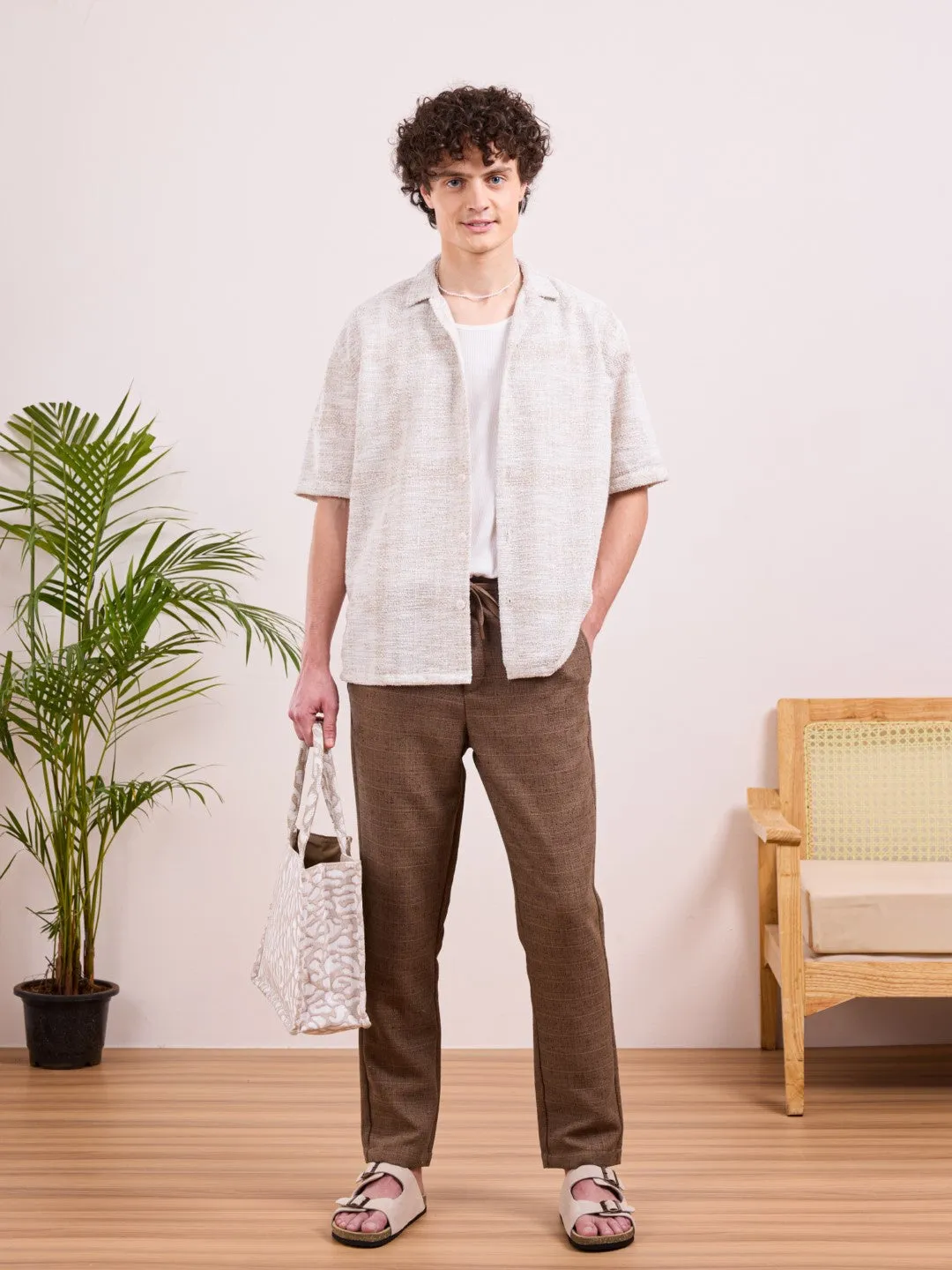 Cream Textured Resort Shirt