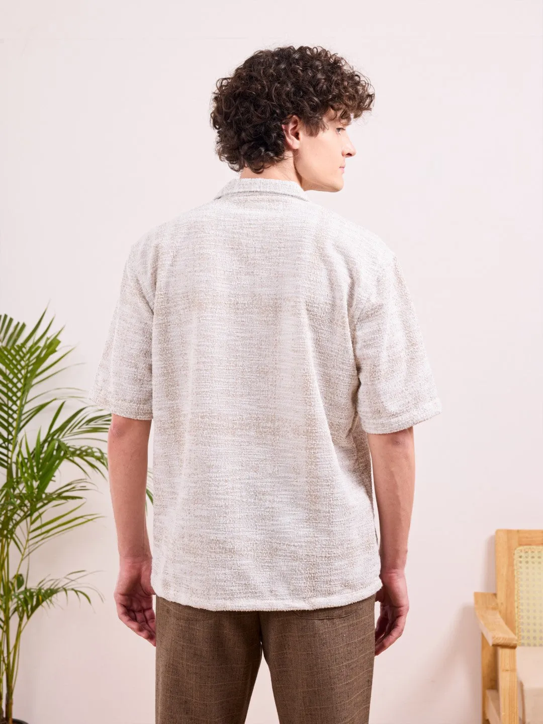 Cream Textured Resort Shirt