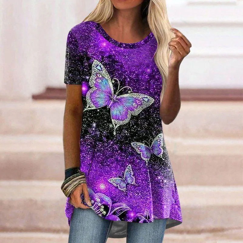 Crew Neck Casual Ethnic Style Vintage Print Short Sleeves T-shirt