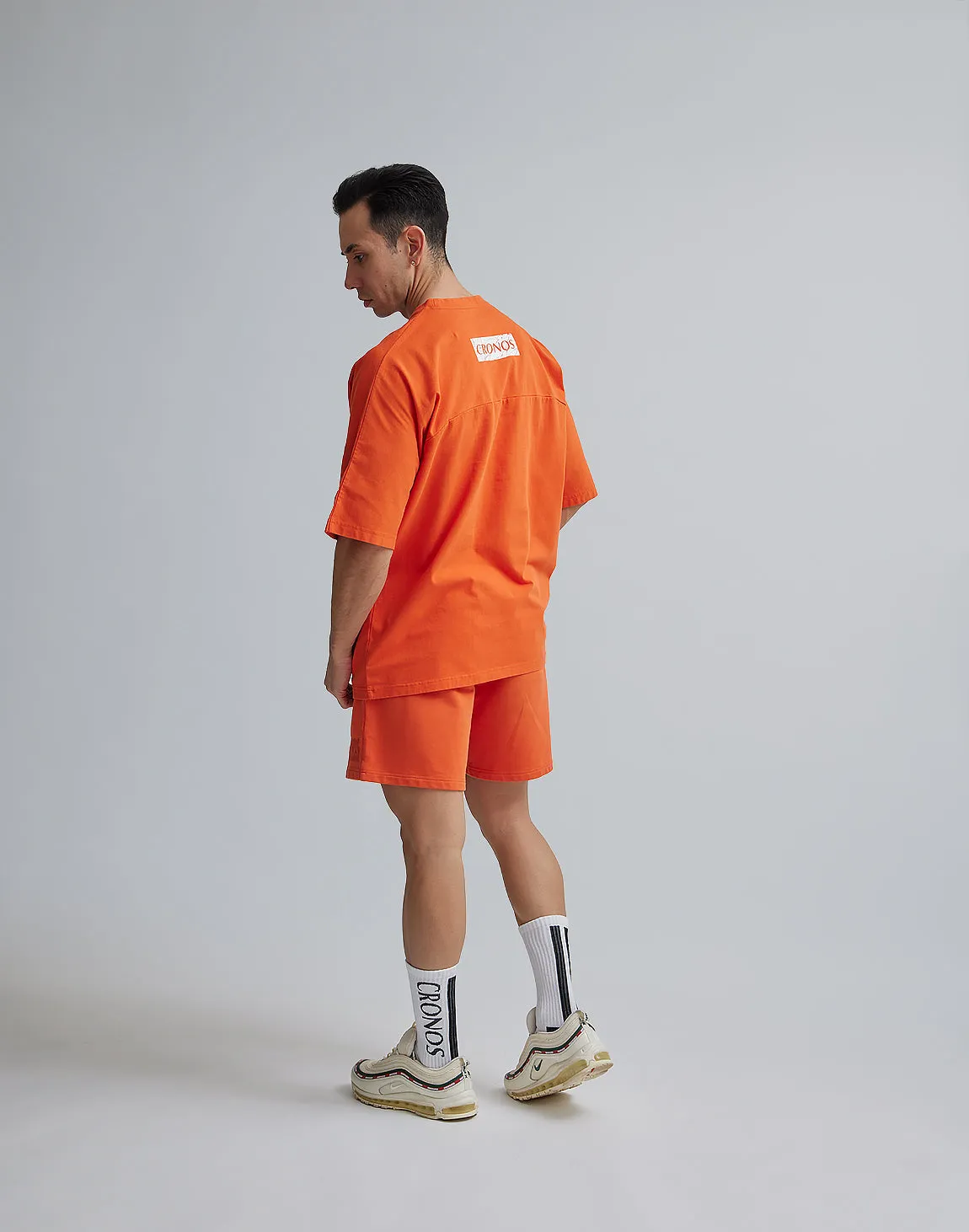 CRONOS  PIGMENTED OVERSIZE T-SHIRTS【ORANGE】