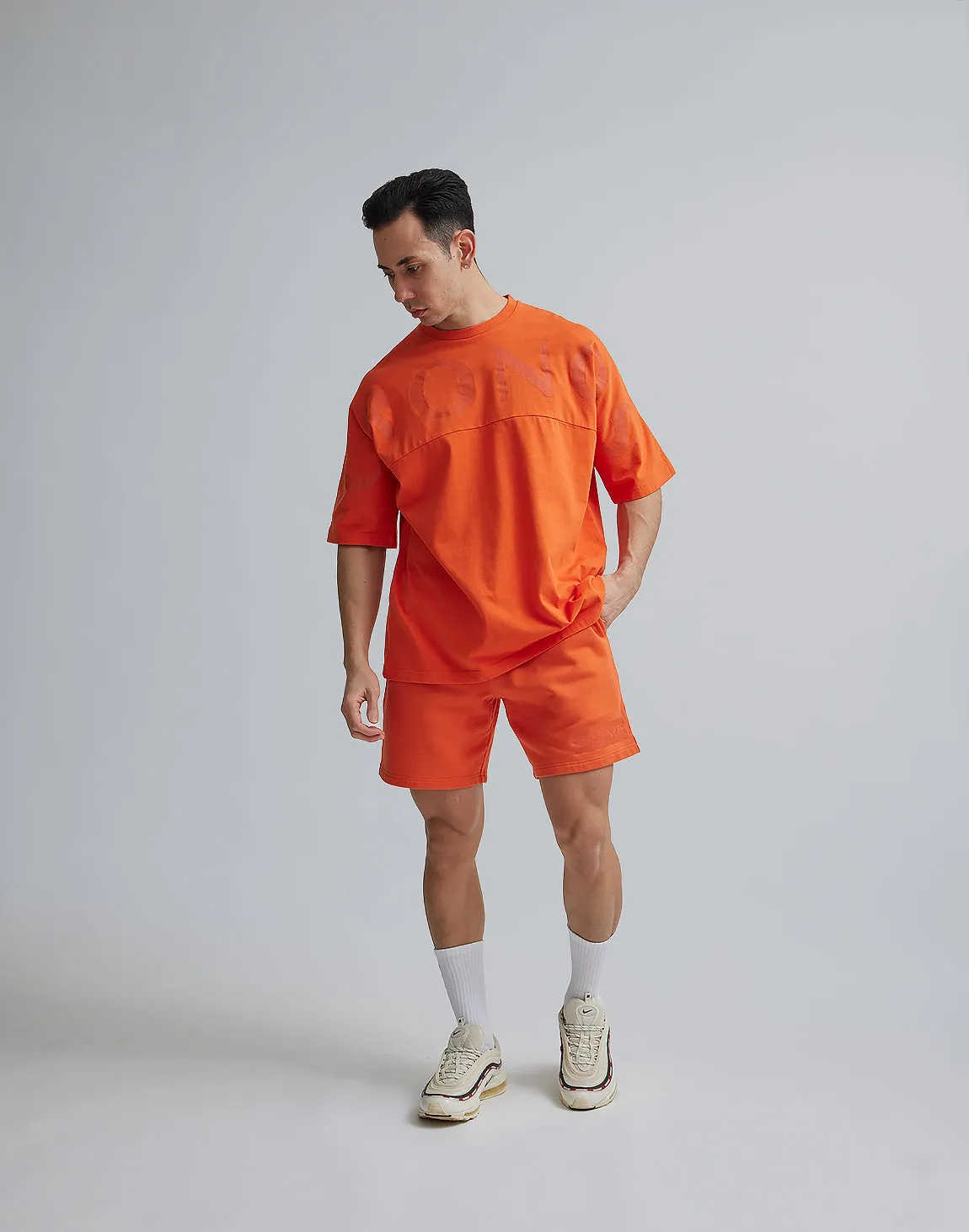 CRONOS  PIGMENTED OVERSIZE T-SHIRTS【ORANGE】