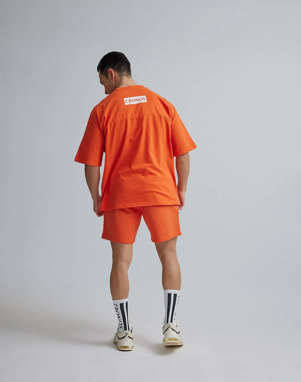 CRONOS  PIGMENTED OVERSIZE T-SHIRTS【ORANGE】