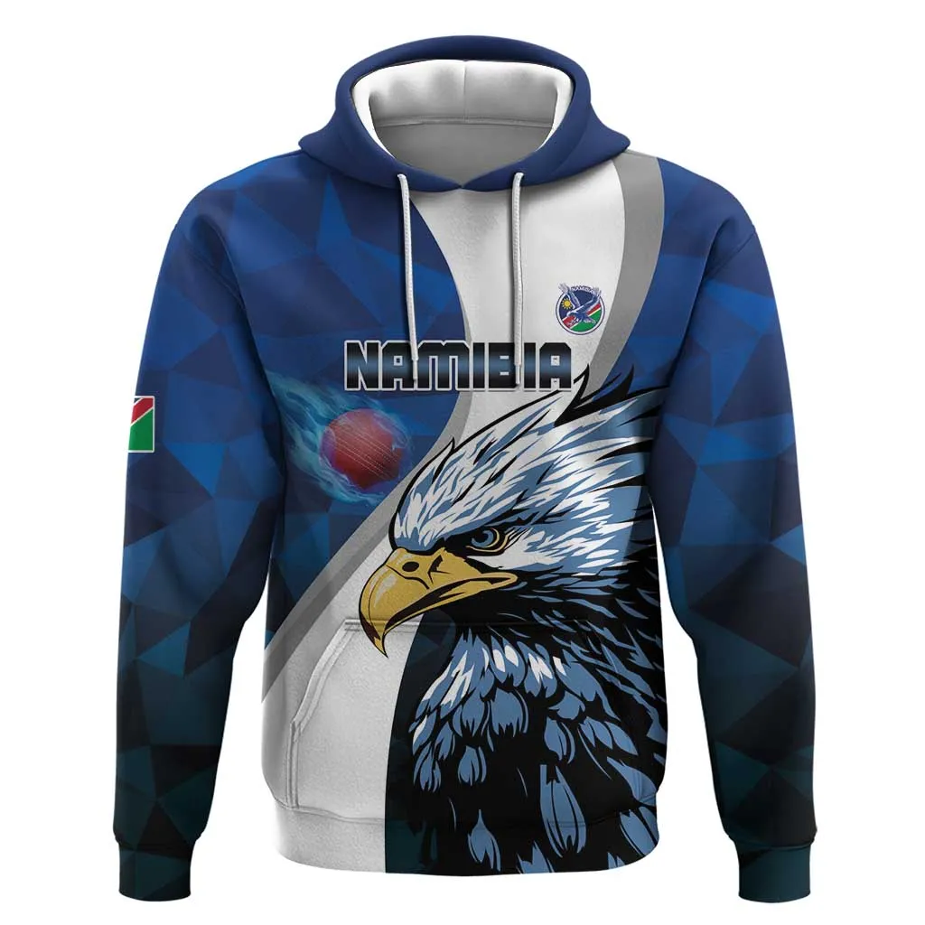 Custom Afro Namibia Cricket Hoodie Go Eagles LT15