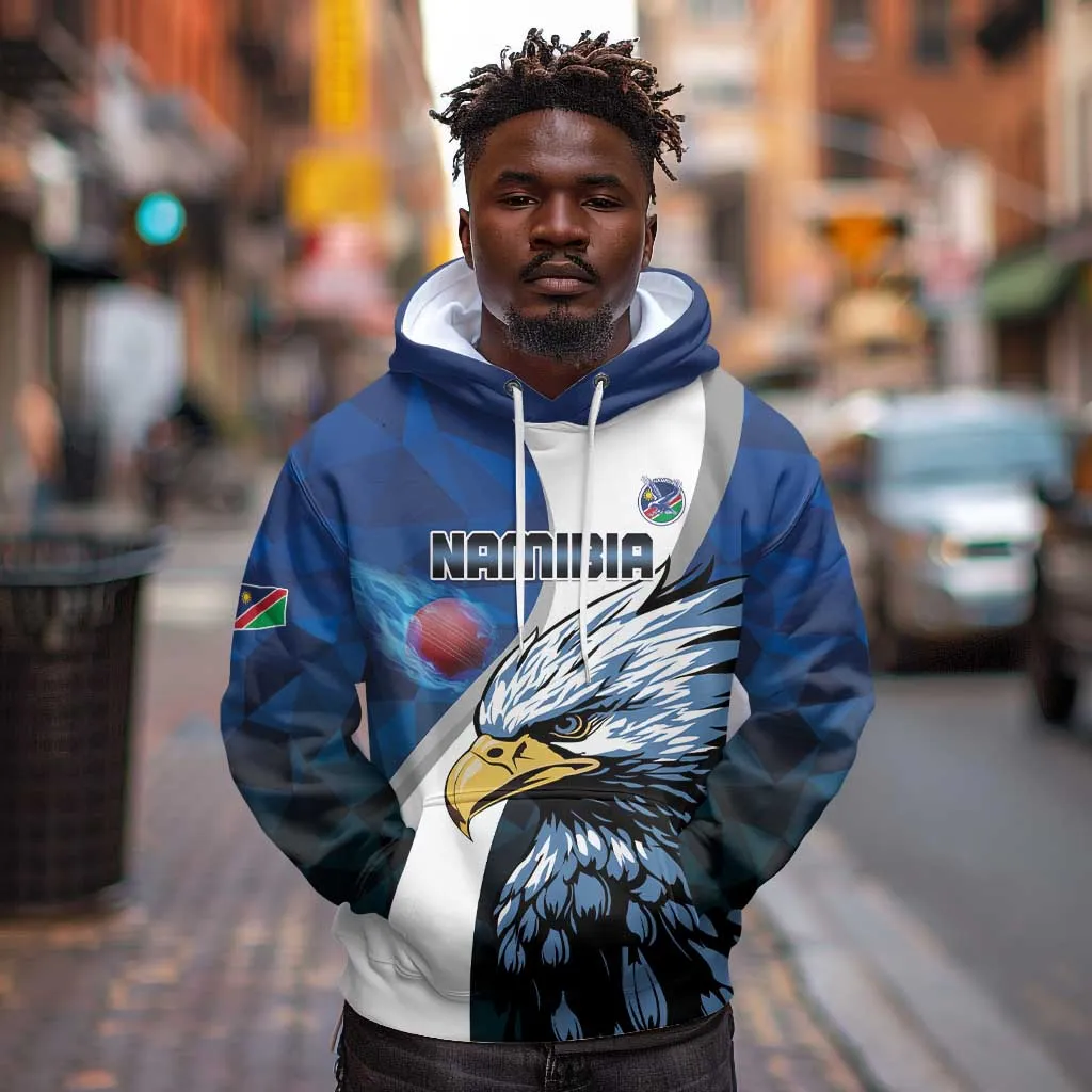Custom Afro Namibia Cricket Hoodie Go Eagles LT15