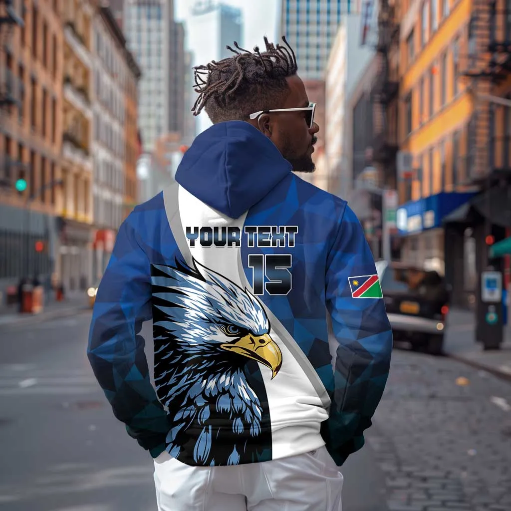 Custom Afro Namibia Cricket Hoodie Go Eagles LT15