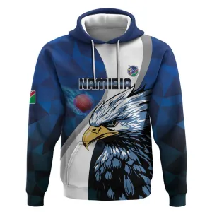 Custom Afro Namibia Cricket Hoodie Go Eagles LT15