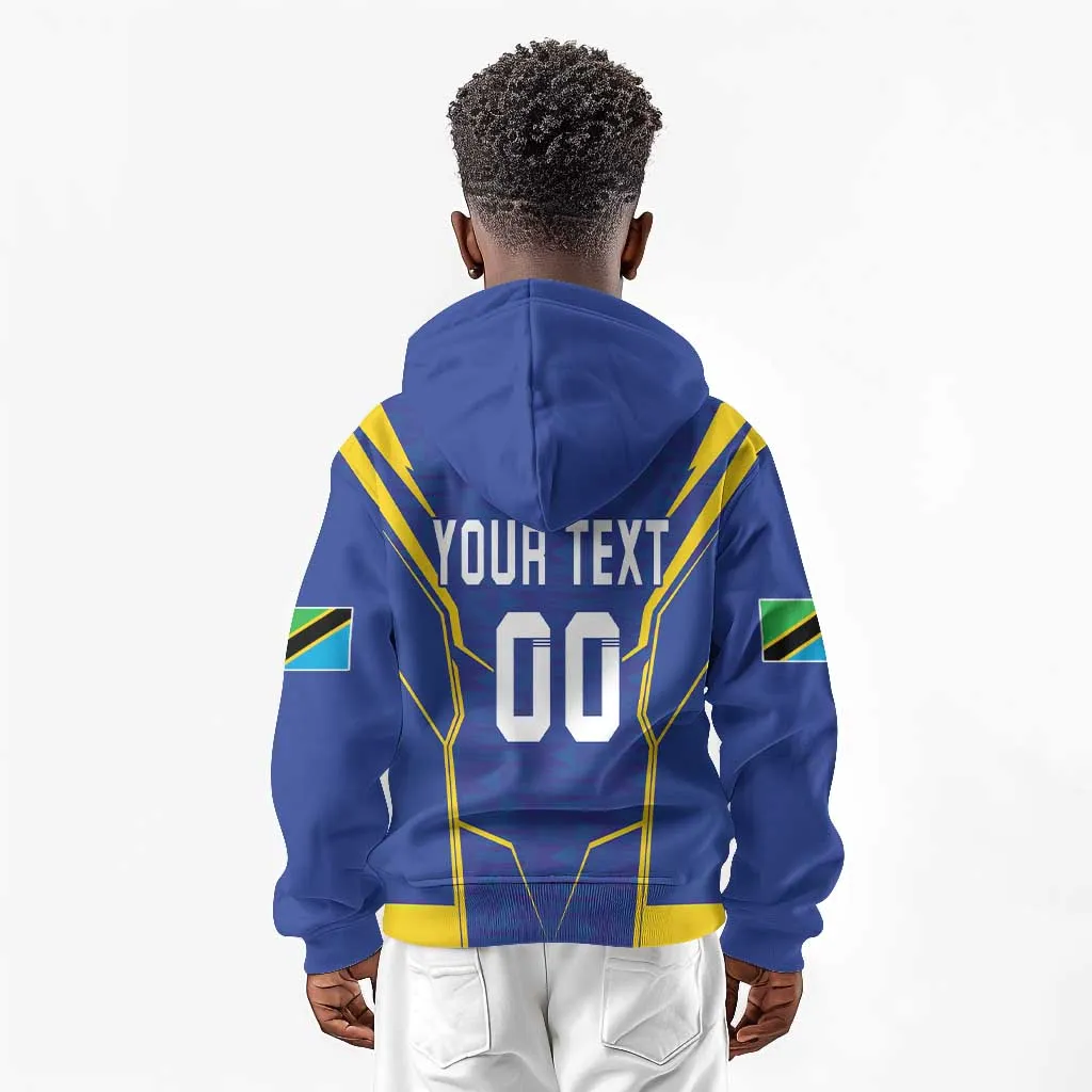 Custom Afro Tanzania Football Kid Hoodie Taifa Stars Go Champion LT18