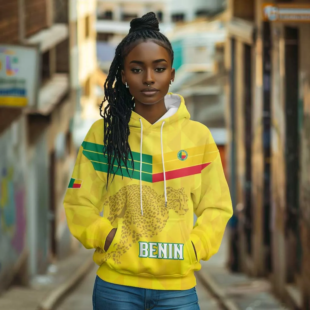 Custom Benin Football Hoodie Go Les Guepards LT15