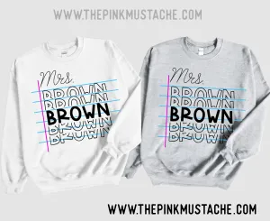 Custom Comfort Colors, Gildan, or Bella Canvas - Mrs. Teacher Name Sweatshirt/ Teacher Gifts