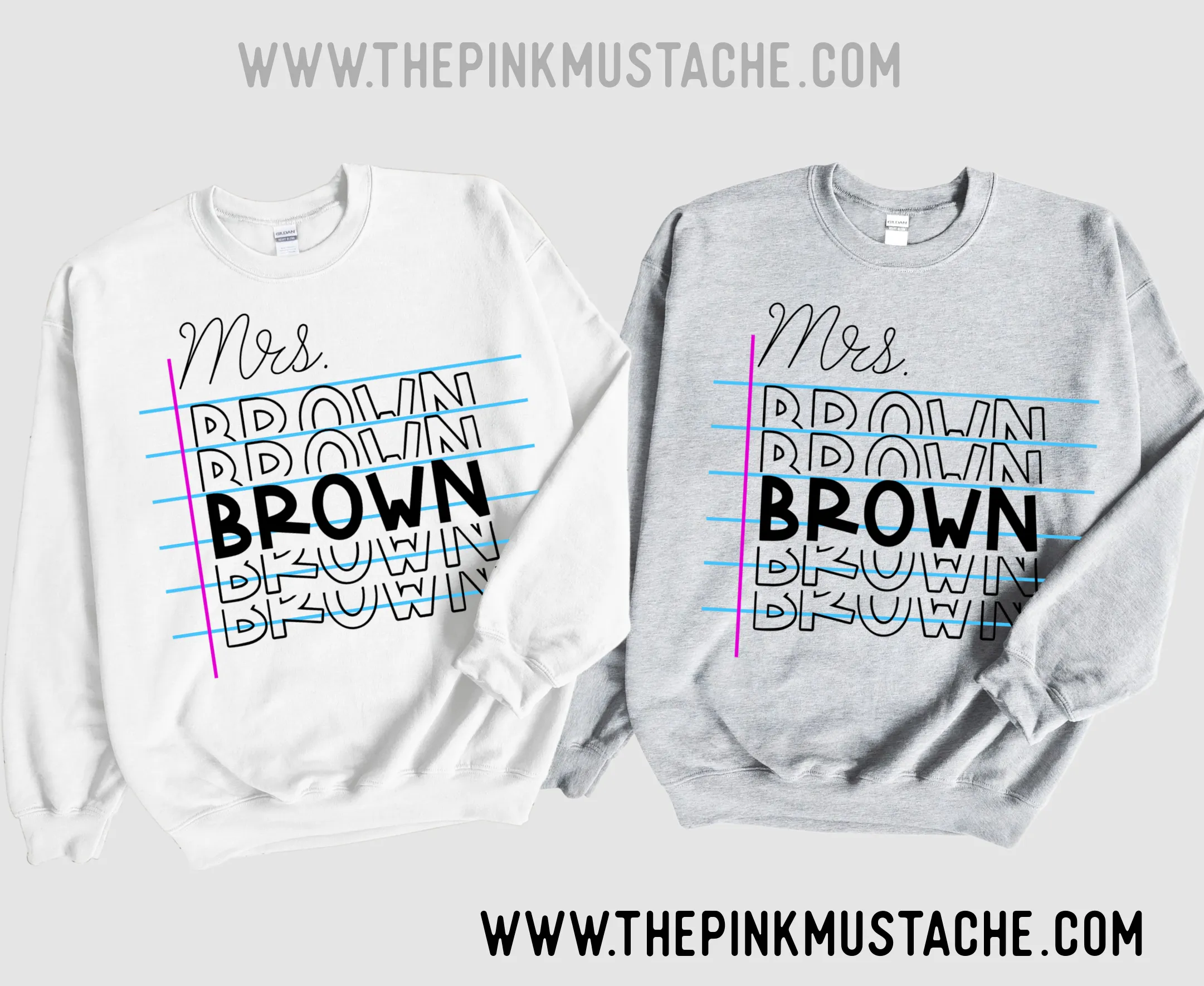 Custom Comfort Colors, Gildan, or Bella Canvas - Mrs. Teacher Name Sweatshirt/ Teacher Gifts