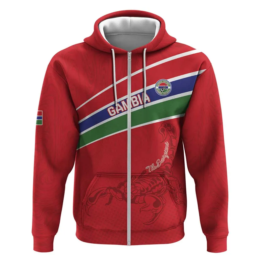 Custom Gambia Football Hoodie Scorpions Never Die LT15