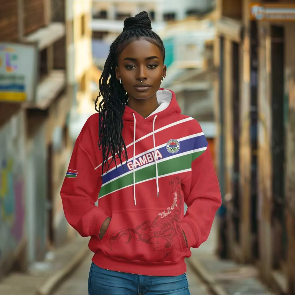 Custom Gambia Football Hoodie Scorpions Never Die LT15