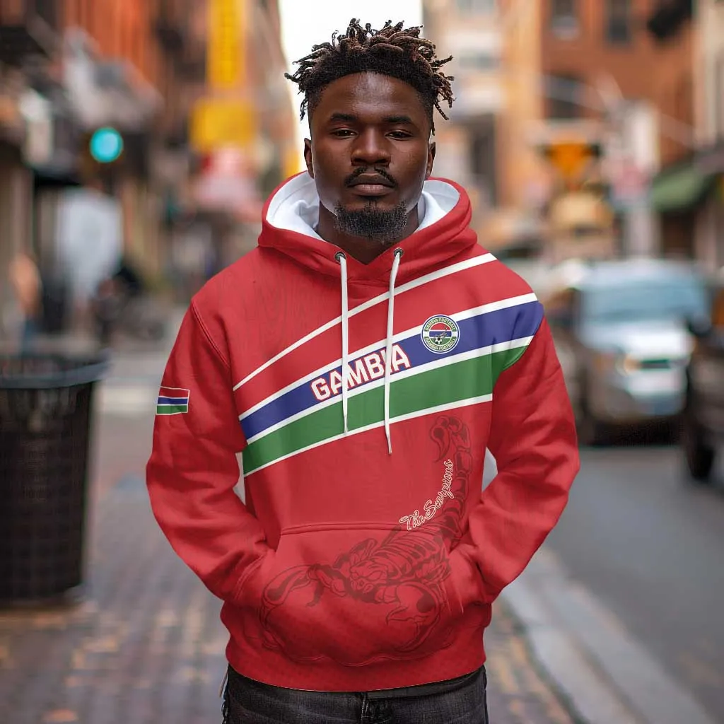 Custom Gambia Football Hoodie Scorpions Never Die LT15