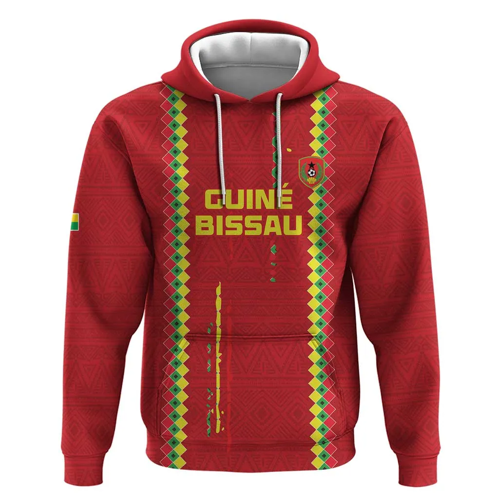 Custom Guinea Bissau Football Hoodie Go Djurtus - African Pattern LT15