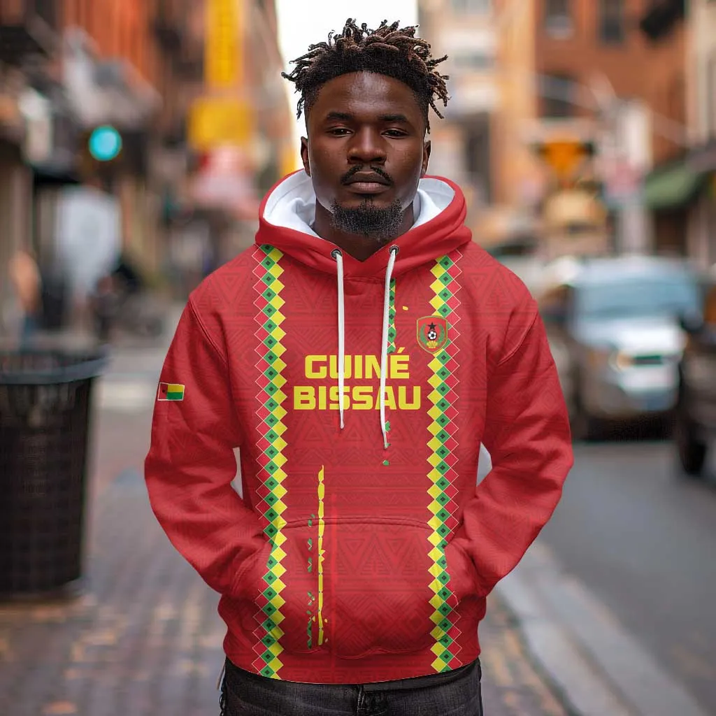 Custom Guinea Bissau Football Hoodie Go Djurtus - African Pattern LT15
