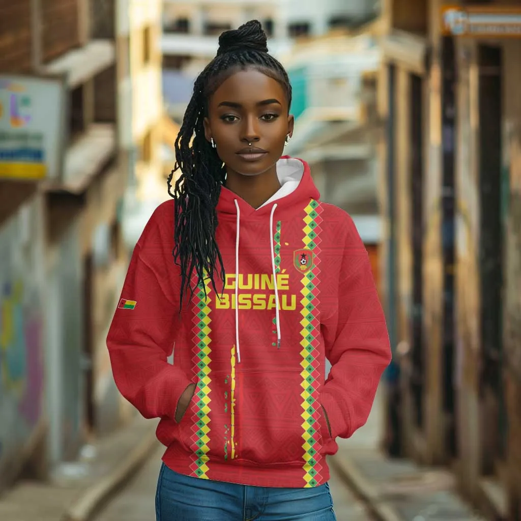 Custom Guinea Bissau Football Hoodie Go Djurtus - African Pattern LT15