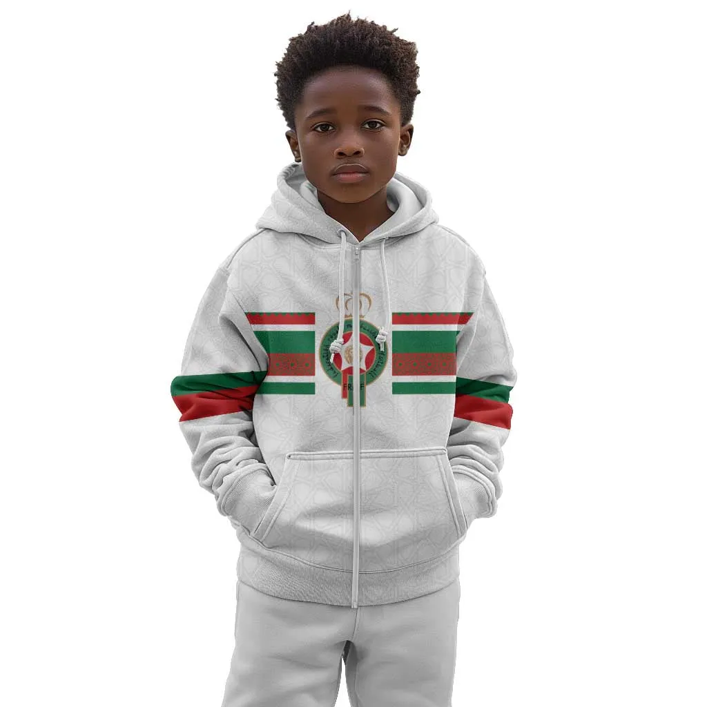 Custom Moroccan Football Kid Hoodie The Hunt of Atlas Lions LT03