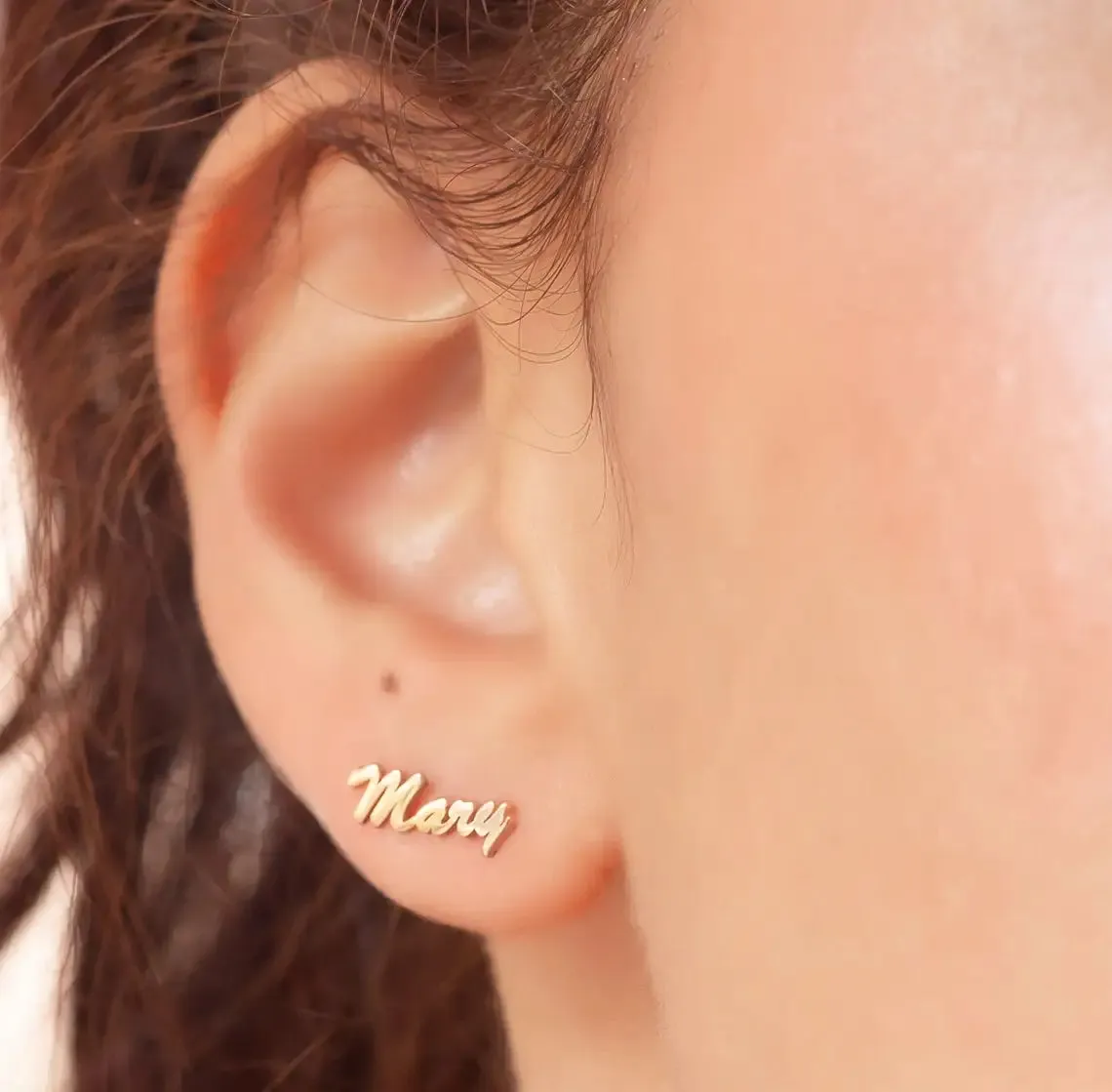 Custom Name Earrings, Personalized Gift for Her, Minimalist Earrings, Personalized Earrings, Mother's Gift, Bridesmaids Gifts (A04)