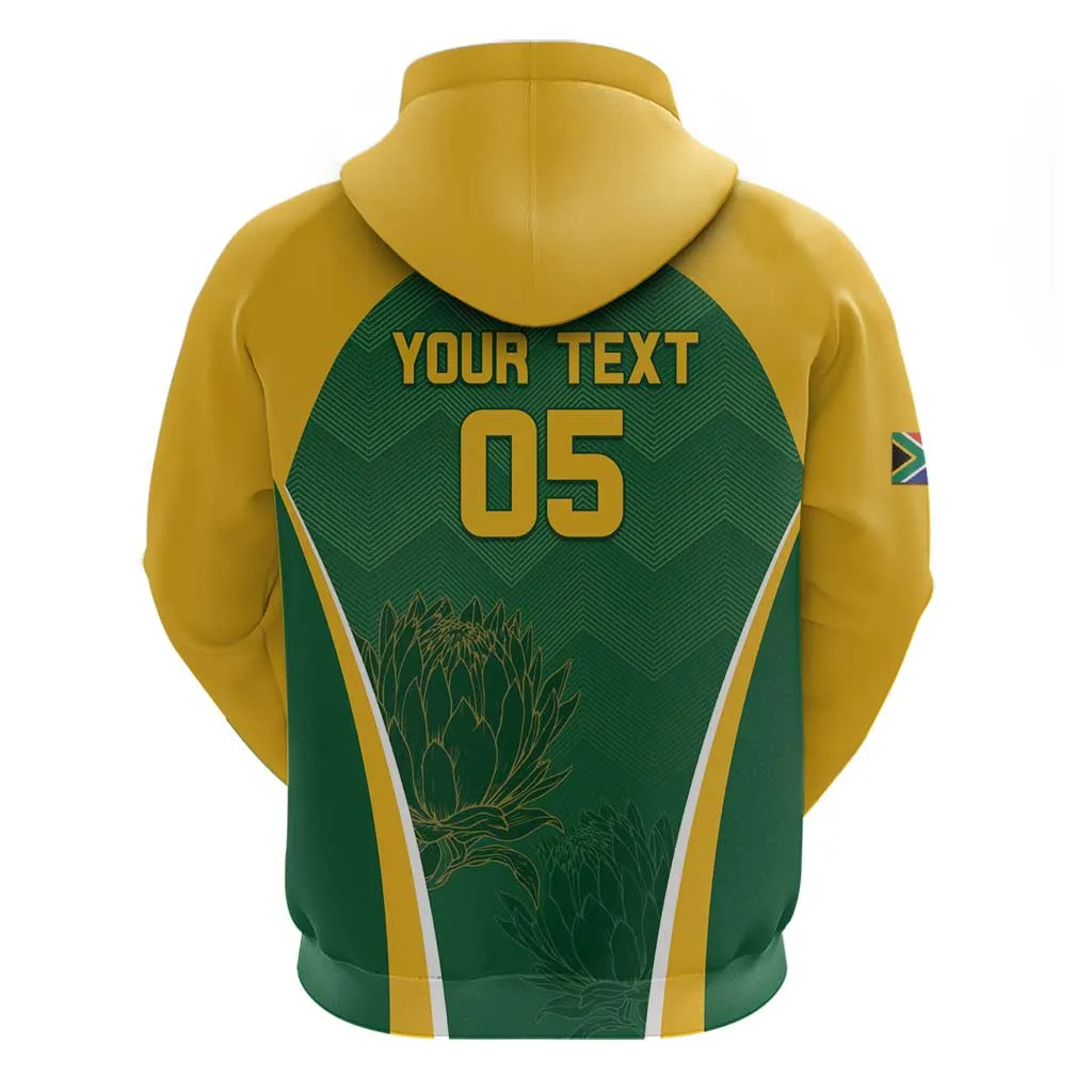 Custom South Africa Cricket Hoodie Go Champions Protea Pattern LT05