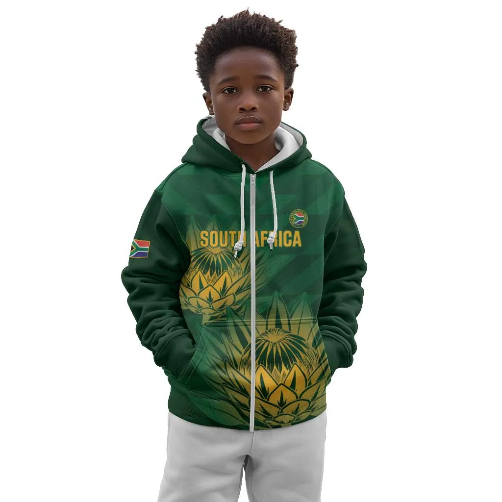 Custom South Africa Cricket Kid Hoodie Go Champions Proteas LT14