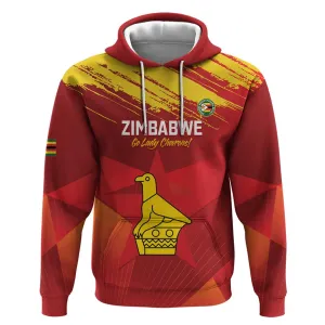 Custom Zimbabwe Cricket Hoodie Go Lady Chevrons Grunge Style LT14