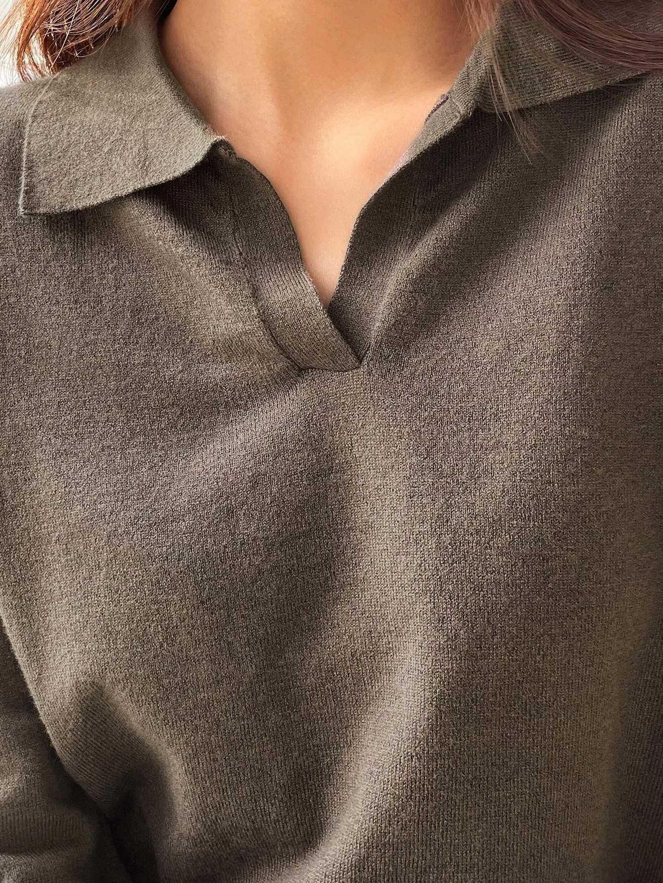 DAZY Striped Pattern Collared Sweater