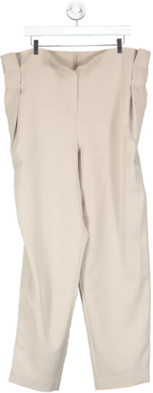 Designer Remix Beige Tailored Trousers UK XXXL