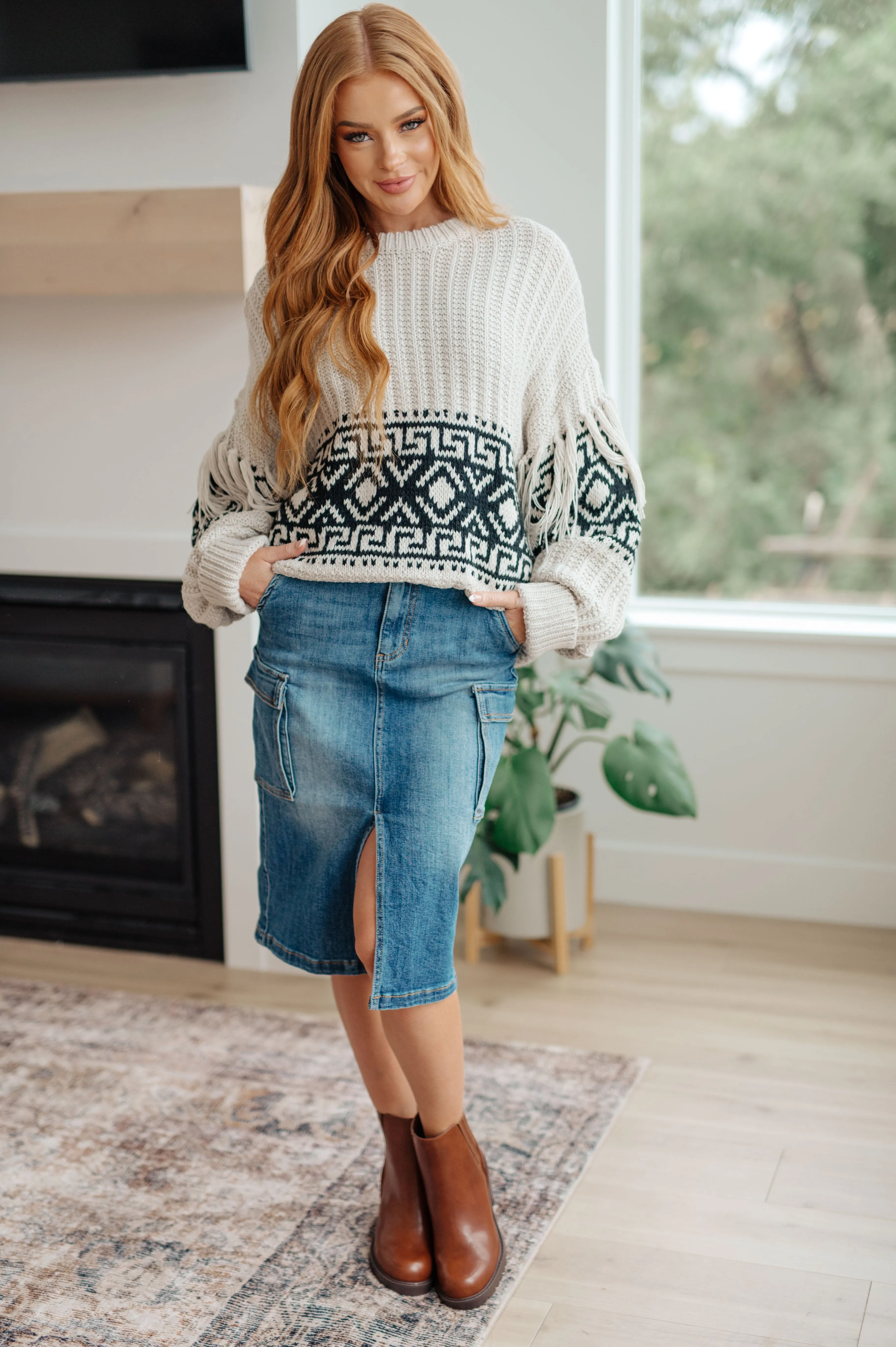 Don't Waver Fringe Detail Sweater (Ships in 2-3 Weeks)
