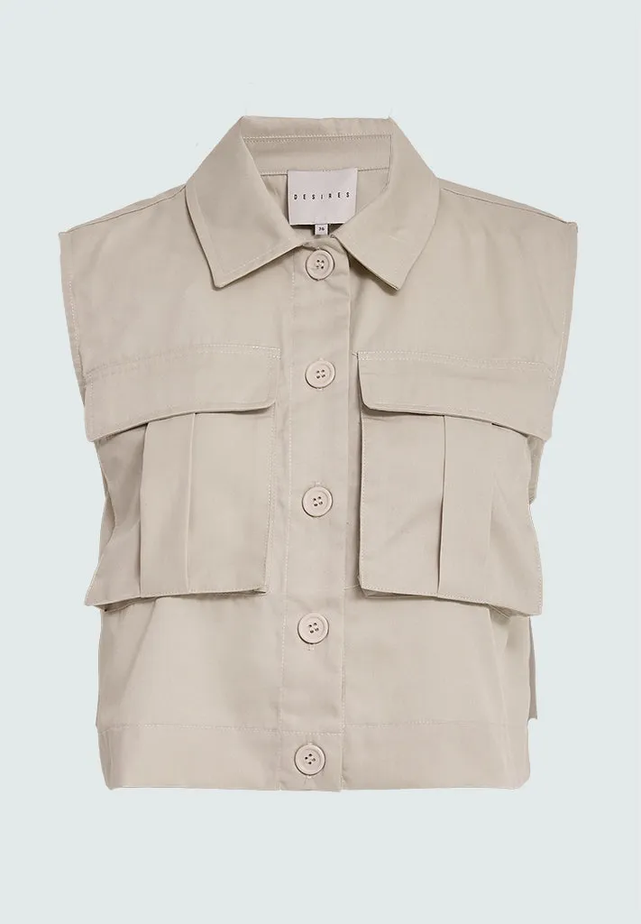 DSFaye Cropped Vest - Feather Gray
