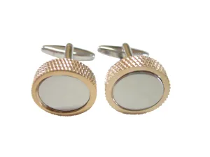 Dual Toned Textured Circle Cufflinks