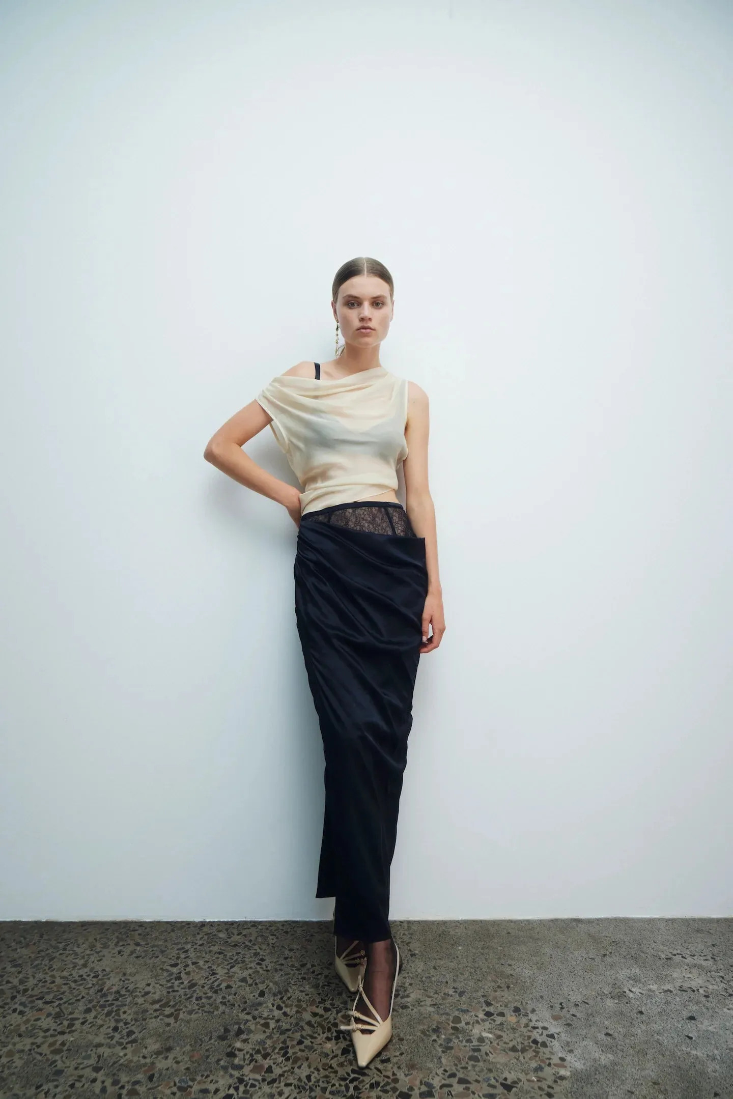 Dunya Draped Skirt | Black
