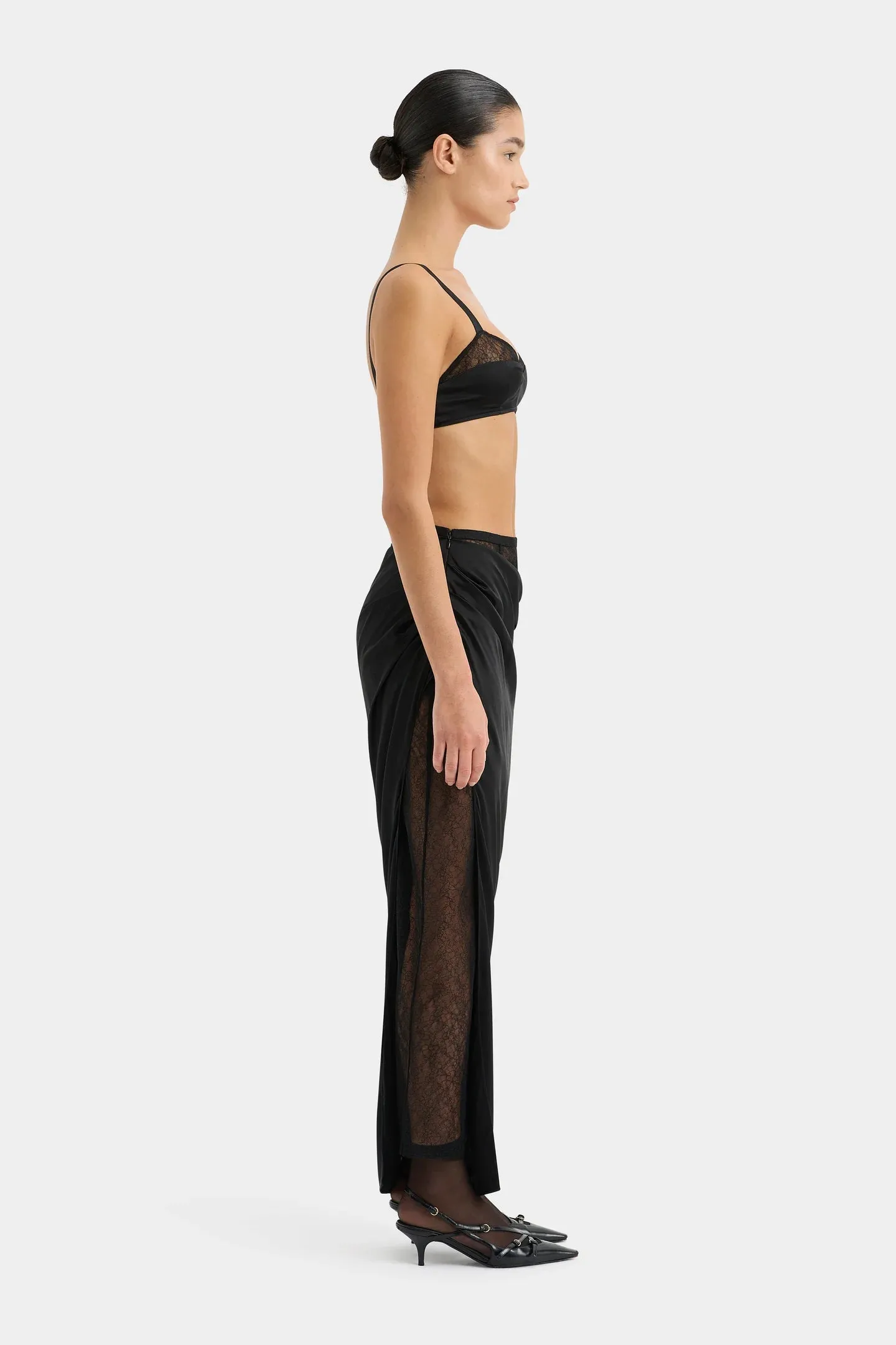 Dunya Draped Skirt | Black