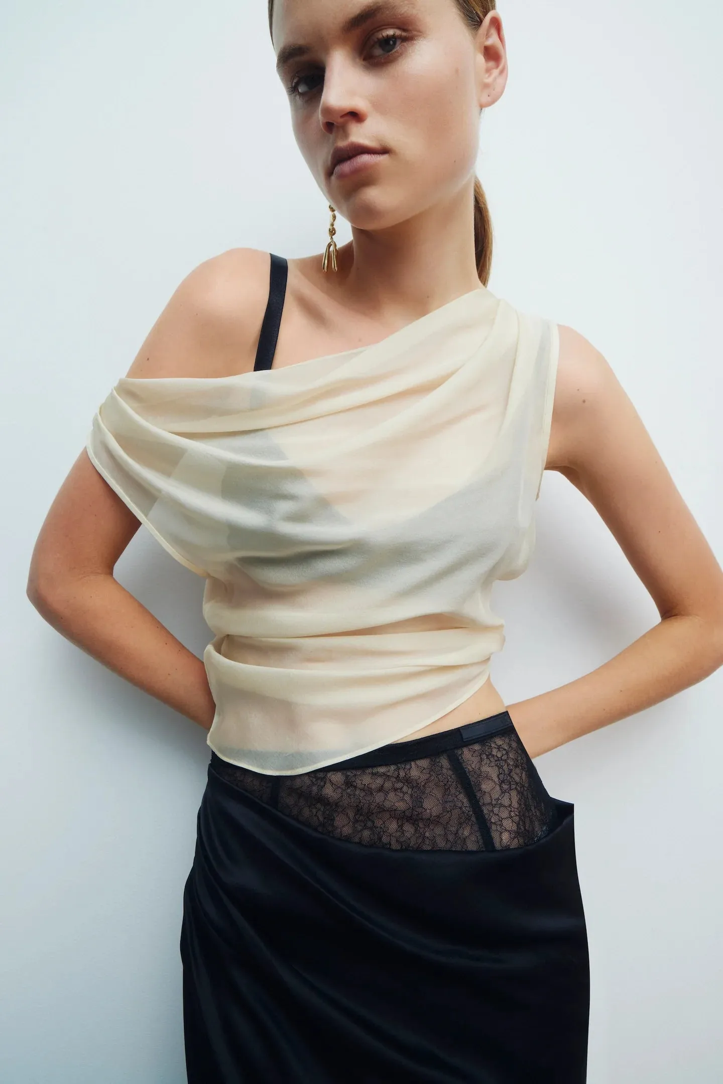 Dunya Draped Skirt | Black