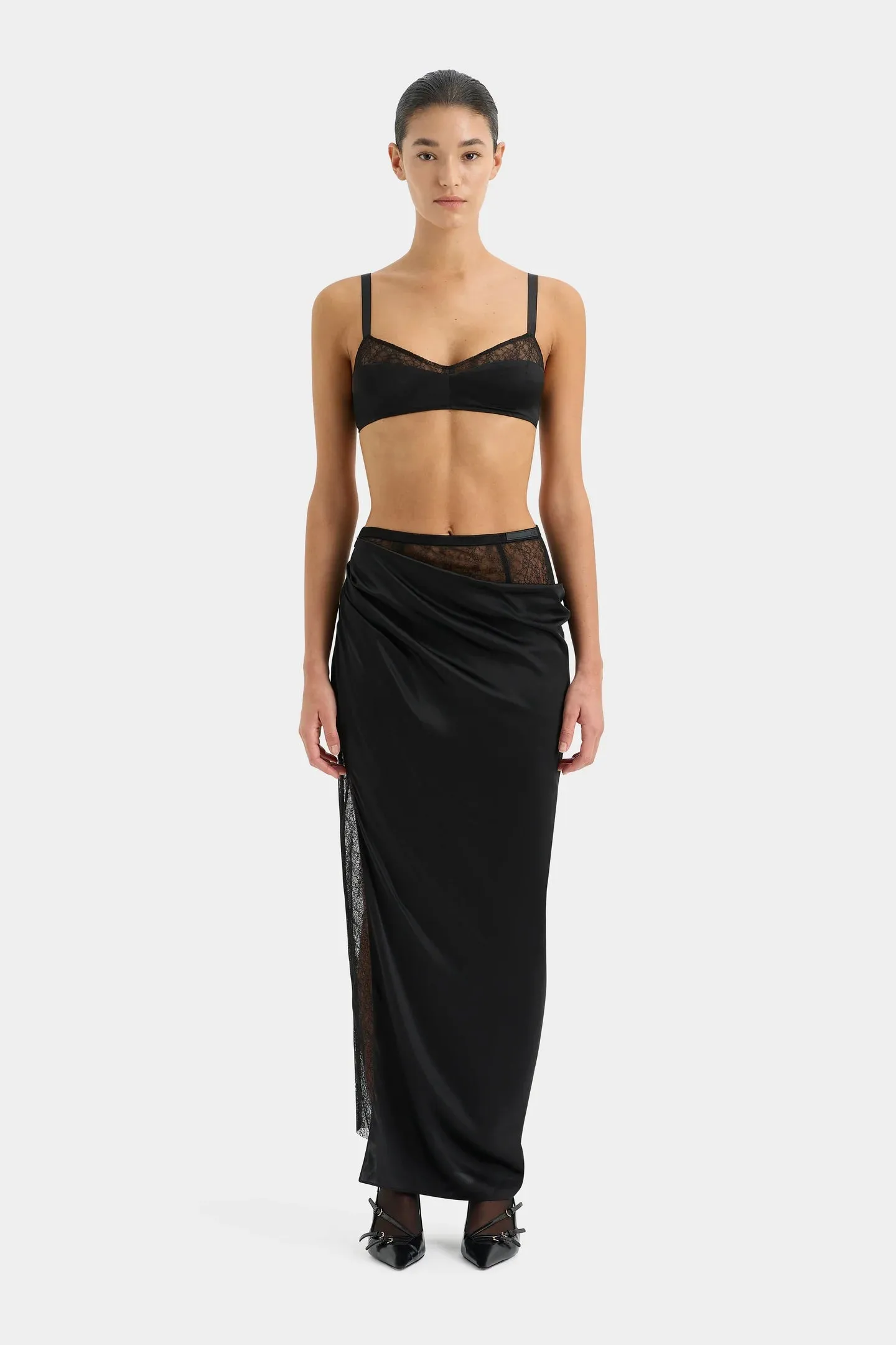 Dunya Draped Skirt | Black
