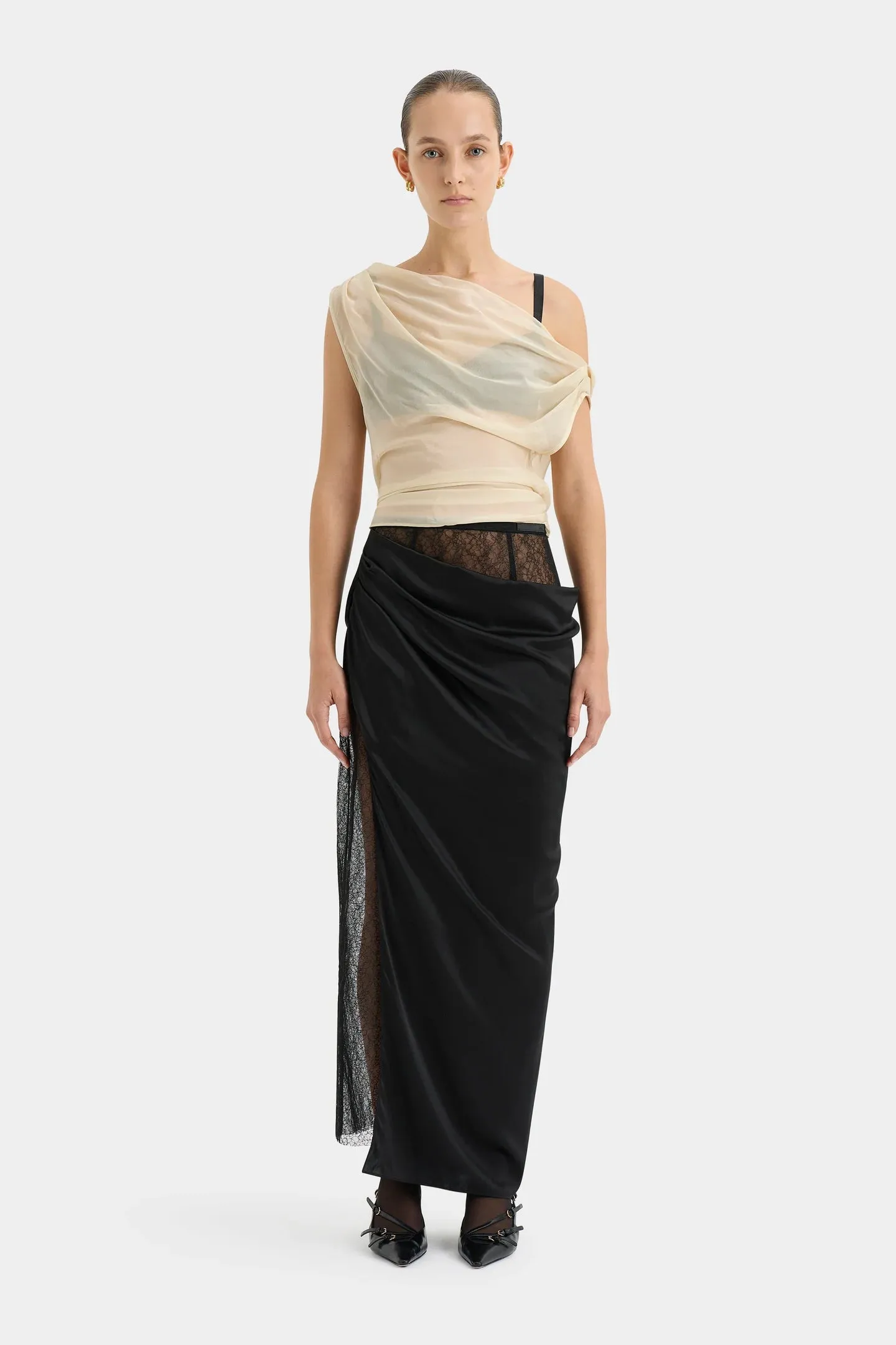 Dunya Draped Skirt | Black