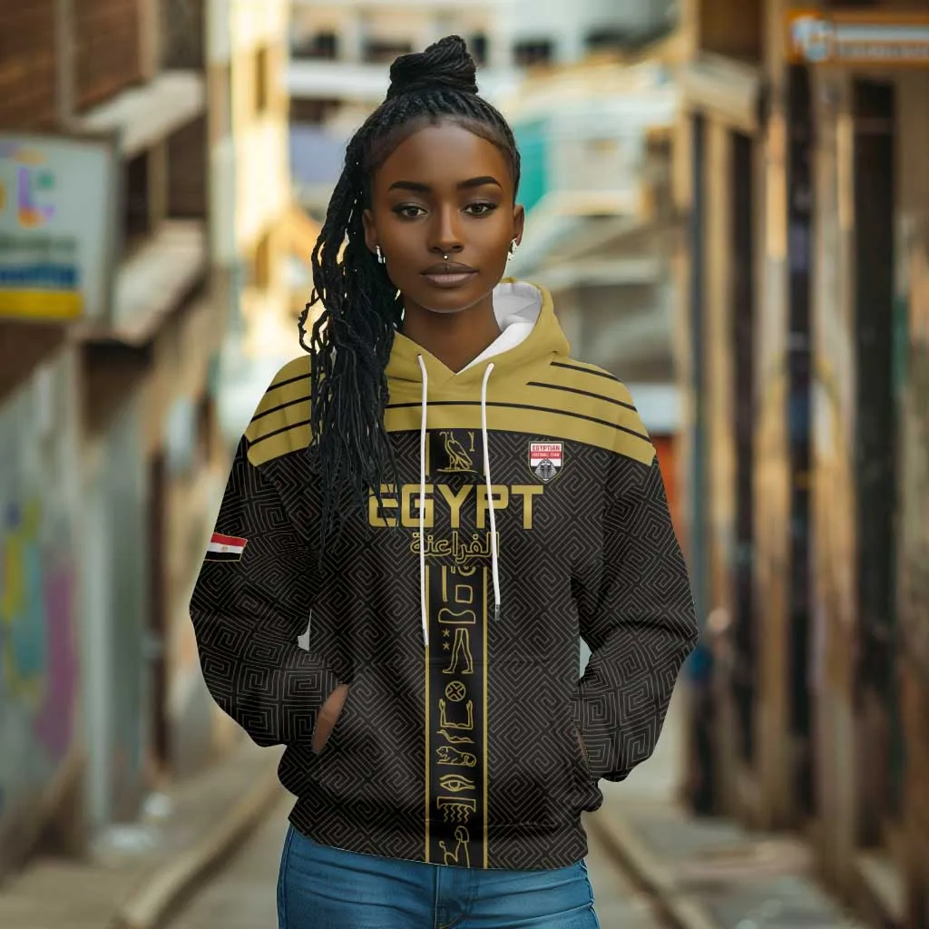 Egyptian Football Custom Hoodie Yalla Masr - Black Ver LT15