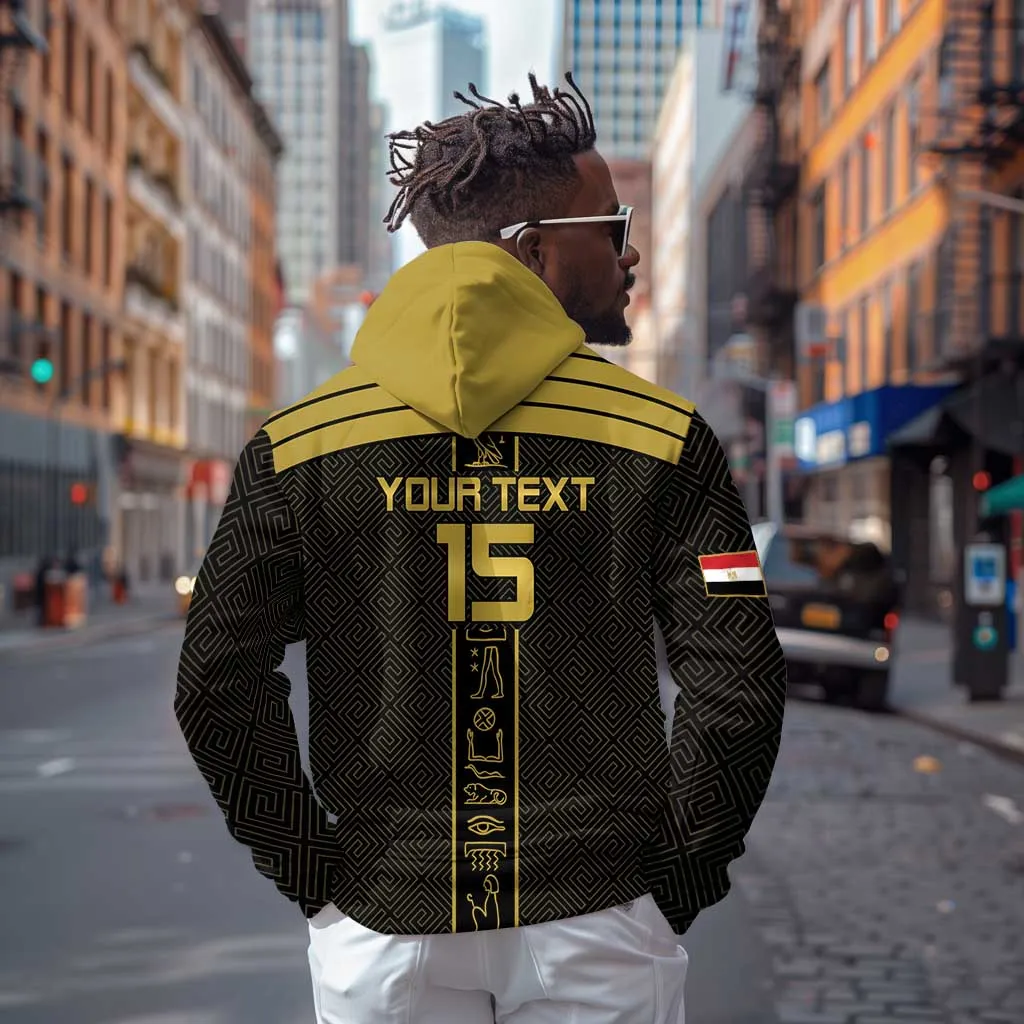 Egyptian Football Custom Hoodie Yalla Masr - Black Ver LT15