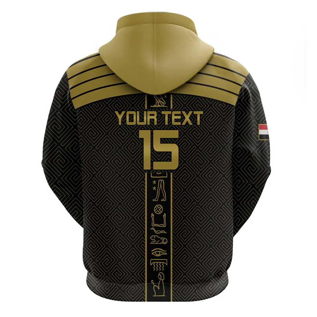Egyptian Football Custom Hoodie Yalla Masr - Black Ver LT15