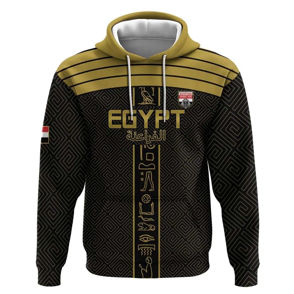 Egyptian Football Custom Hoodie Yalla Masr - Black Ver LT15