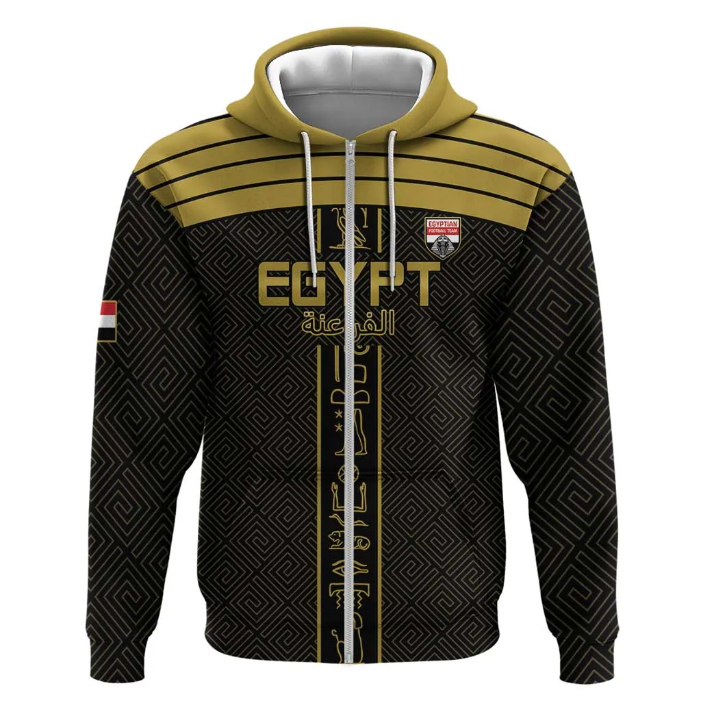 Egyptian Football Custom Hoodie Yalla Masr - Black Ver LT15