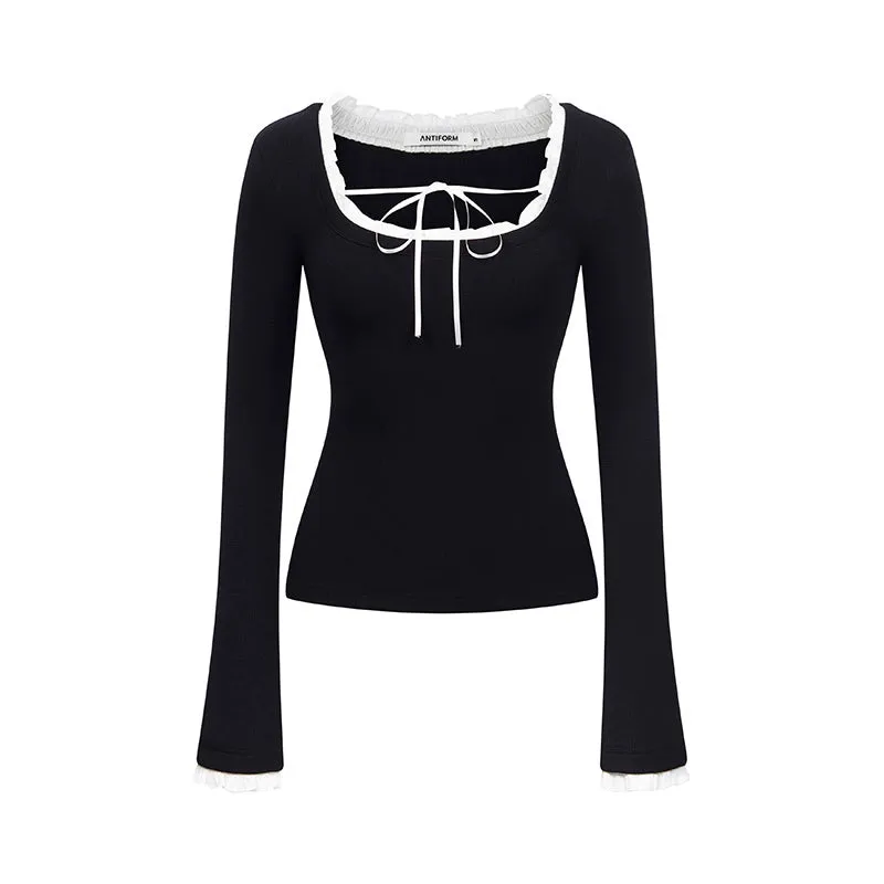 Elegant Lace-Trim Top
