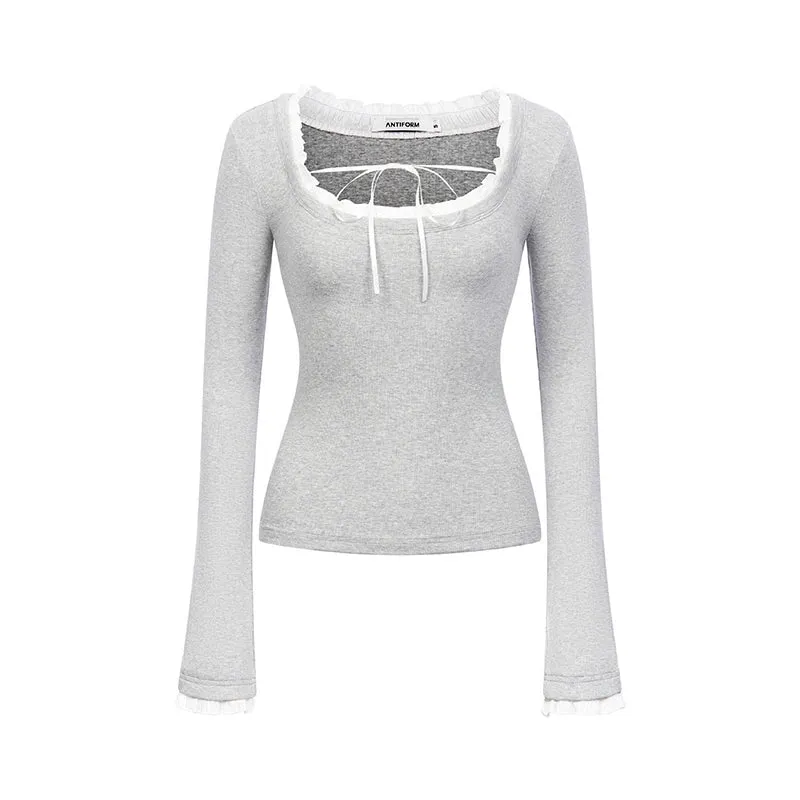 Elegant Lace-Trim Top