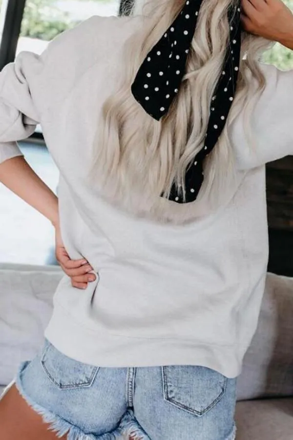 Elk Print Round Collar Sweatshirt