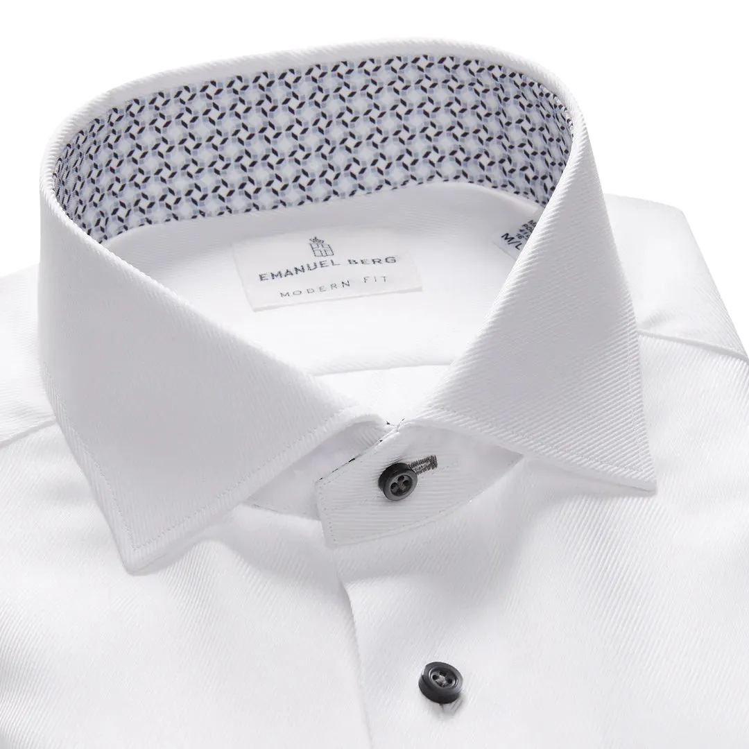 EMANUEL BERG Textured Casual Shirt | White Black