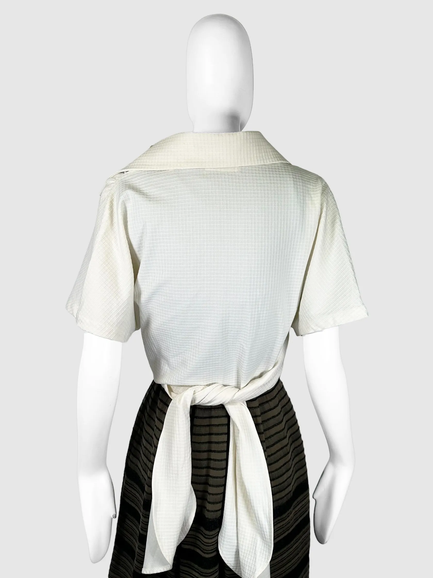 Emi Textured Wrap Top - Size S